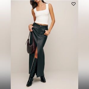 REFORMATION Petites Veda Tazz Leather Maxi Skirt 4P